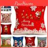 Unique One-sided Printed Christmas Santa Claus Cushion Cover Pillow Case For Cheerful Living Spaces