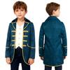 Boys Medieval Victorian Tailcoat Halloween Steampunk Gothic Uniform Coat Long Sleeves Gold Trimming Fake 2 in 1 Jacket Outwear