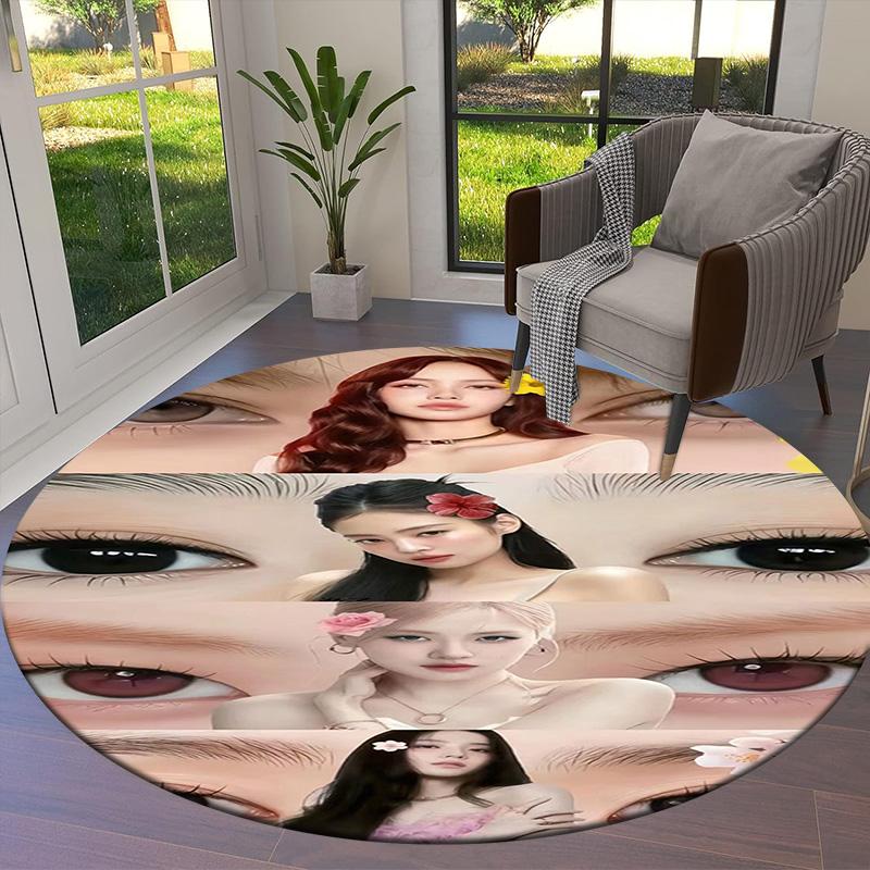 Круглый ковер Blackpink, Ковер для гостиной, спальни, дивана, игровой комнаты, Декор, Нескользящий коврик для пола