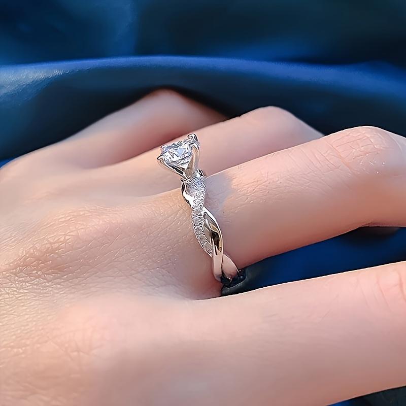 1Square synthetic zirconia princess ring Birthday Gift Wedding anniversary gift Surprise gift Engagement gift for girlfriend Valentine's Day for Male
