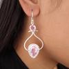 Morganite Gemstone 925 Stamped Silver Handmade Earrings 2.07" Mother's Day Gift EE-170-9