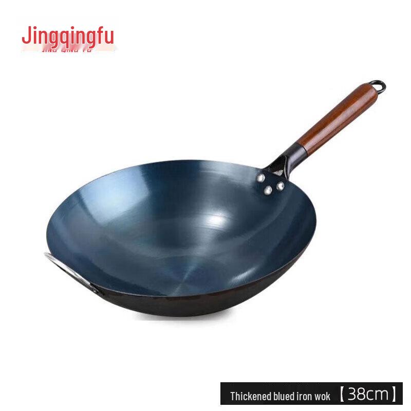 Непокрытая предварительно закаленная чугунная сковорода-вок Jingqingfu