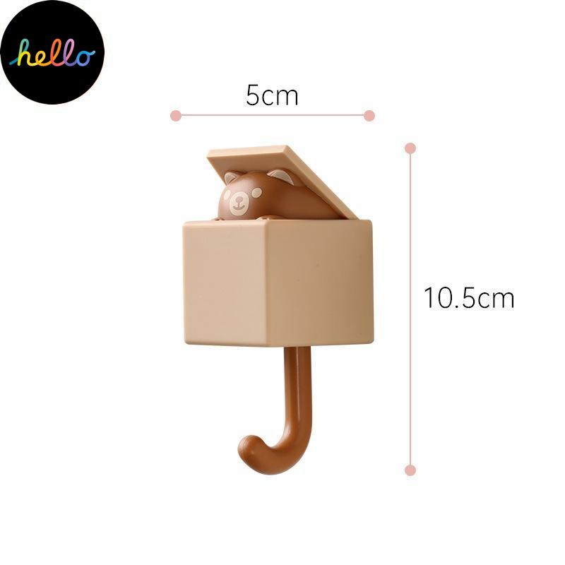 Творческий мультяшный настенный крючок для одежды, шапка, шарф, ключ, маленький брелок с изображением животных, детские милые крючки, клейкие крючки для пальто