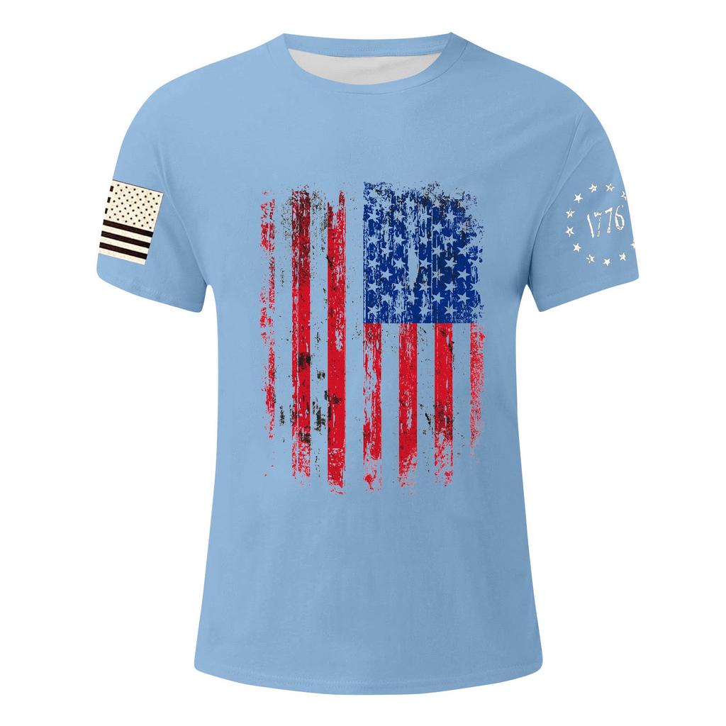 Мужская футболка с принтом ко Дню независимости, мужской свободный повседневный топ с короткими рукавами