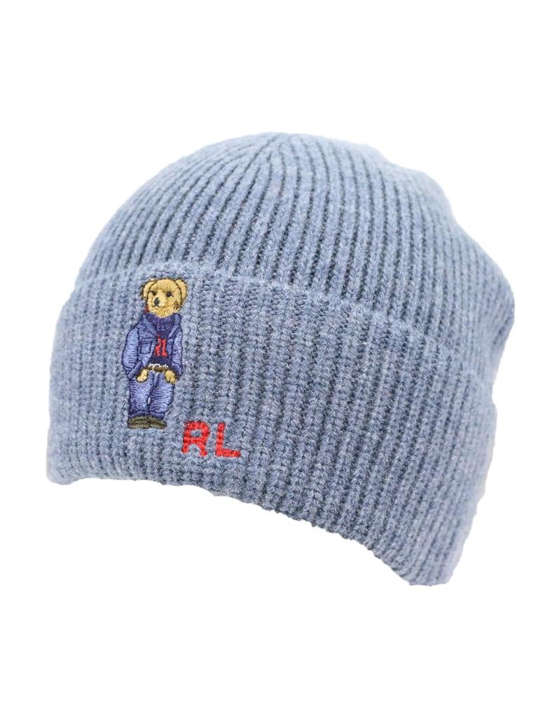 (Поло Ральф Лорен) Мужская и женская вязаная шапка из акрила, нейлона и шерсти с вышивкой Polo Bear 01080138-402 [Б/у]