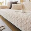 Plush Sofa Cushion Cover, Thick Flannel Sofa Slipcover, Non-Slip Furniture Protector for Couch