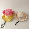 Bow Embroidery Summer Kid Sunhat Quick-dry Children's Fisherman Hat Candy Color Bucket Hat  Baby