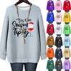 Ladies' Christmas Printed Round Neck Long Sleeved T-shirt Sweatshirt Top