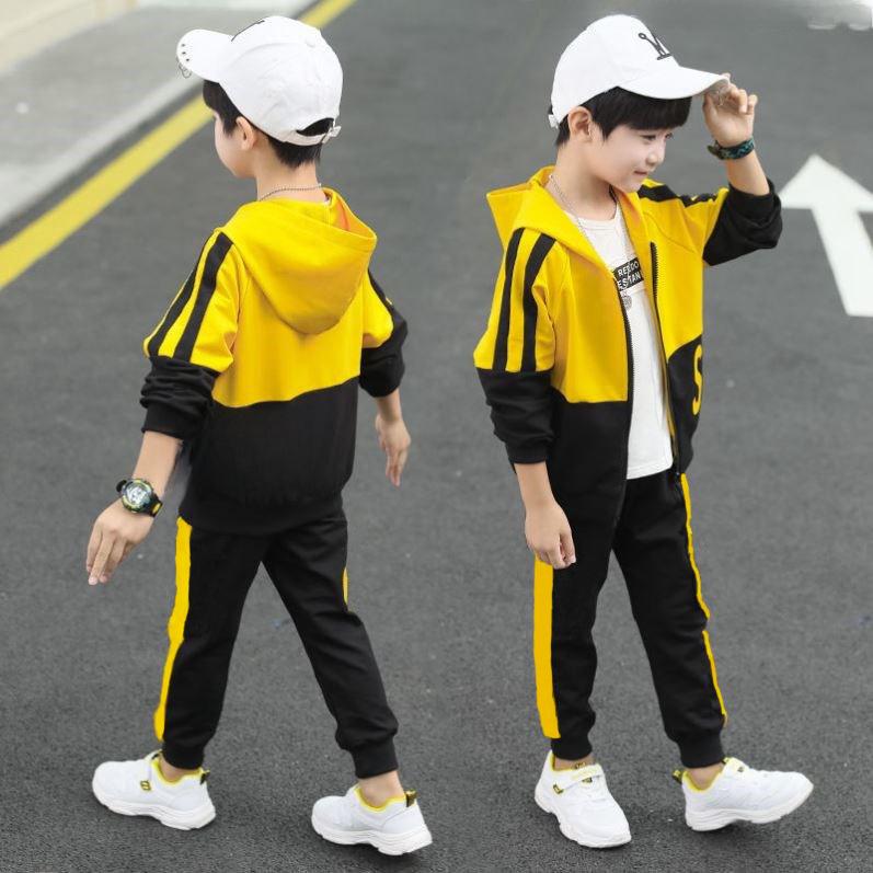 Boys' Trendy Autumn 2025 Casual Western Style Two-Piece Sports Suit