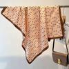 Women'S Spring And Autumn New Cotton Linen Flower Letter Cotton Linen Herringbone Silk Scarf Square Scarf Professional Scarf Scarf