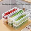 Food Grade Long Square Noodle Storage Box with Green Onion, Ginger, Garlic, and Shallot Compartments