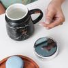 Новая креативная кружка-зеркало, зеркальная крышка, офисная ручка, керамическая чашка для воды, подарочная кружка для мероприятий с крышкой