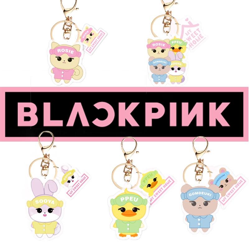 Акриловый брелок с мультяшным персонажем Blackpink, кольцо для ключей, украшение для рюкзака, высота 5 см