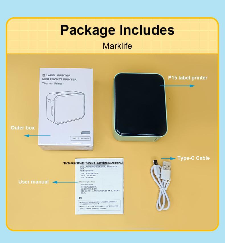 Marklife Portable Mini Thermal Label Printer for Home