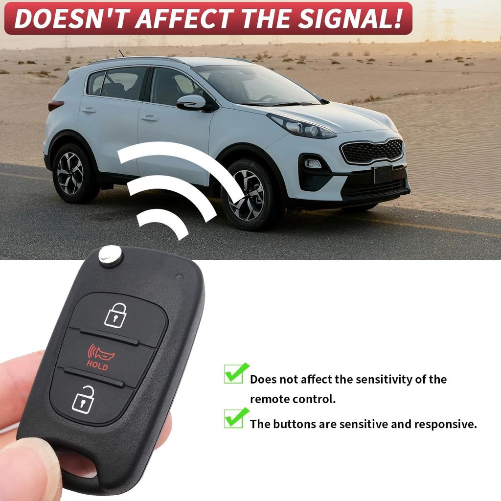 Замена корпуса брелока-ключ-трансформера Подходит для Kia Soul 2011 2012 2013 2010 / Kia Rio / Kia Sportage 2012-2014 3-кнопочный бесключевой пульт ДУ автомобиля