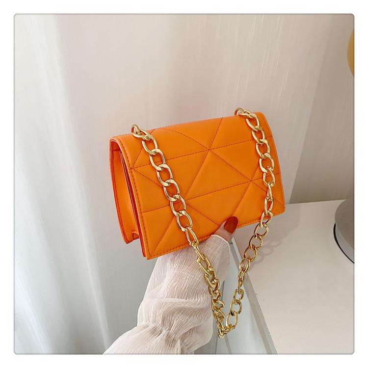 Текстурированная вышивальная нить персонализированный однотонный модный простой на плечо женская сумка 2025 осень новая цепочка портативная маленькая квадратная сумка