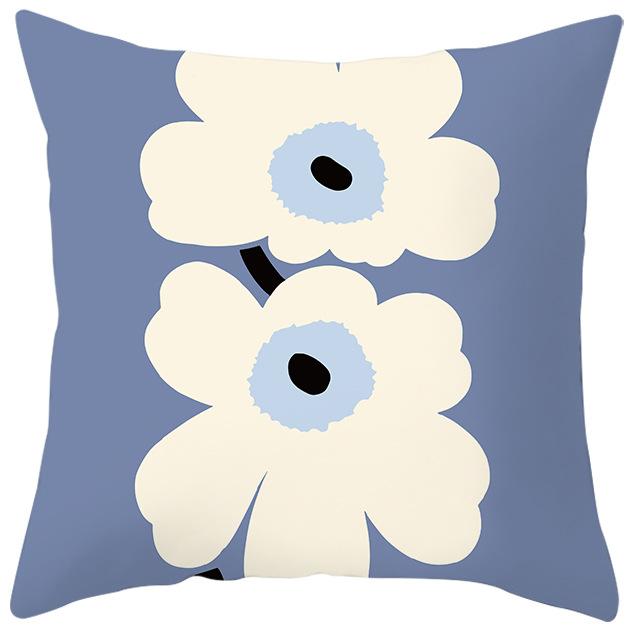 Nordic Blue and Purple Abstract Geometric Pillowcase Peach Leather Velvet Printed Home Fabric Sofa Pillow Cushion Cover