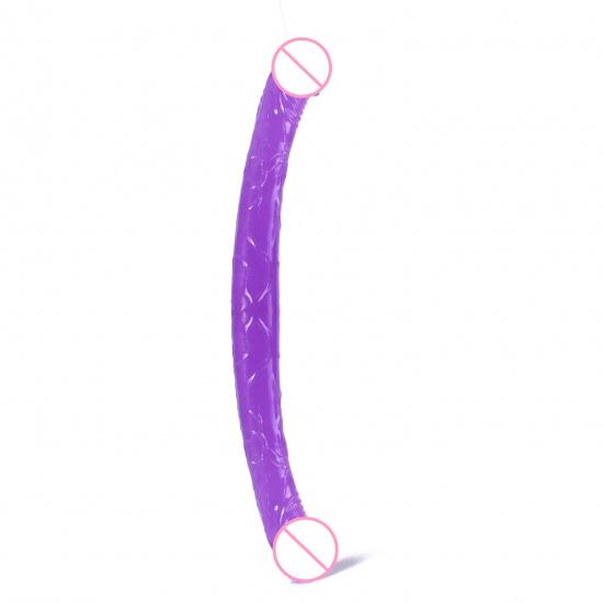 Double Head Dildo Simulation Men's Tonglala Lengthened Transparent Dildo Color Masturbation Device Stick Adult Supplies