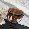 Vintage Frosted Underarm Small Square Bag Women Textured Versatile Flap Shoulder Crossbody Bags Fashion Lady Purse