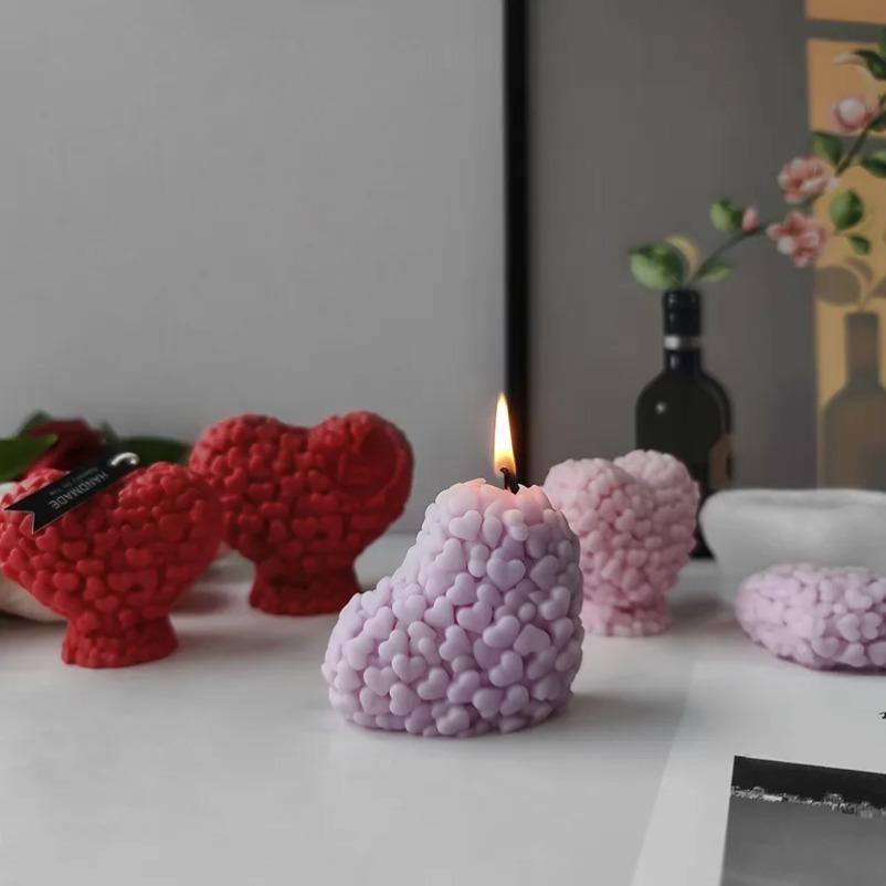 Силиконовые формы для свечей в форме сердца ручной работы Любовь Шоколадный торт Фадж Изготовление DIY Мыло Гипс Смола Поделки Формы Аксессуары