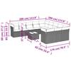 12 piece Garden Sofa Set with Cushions Light Grey Poly Rattan