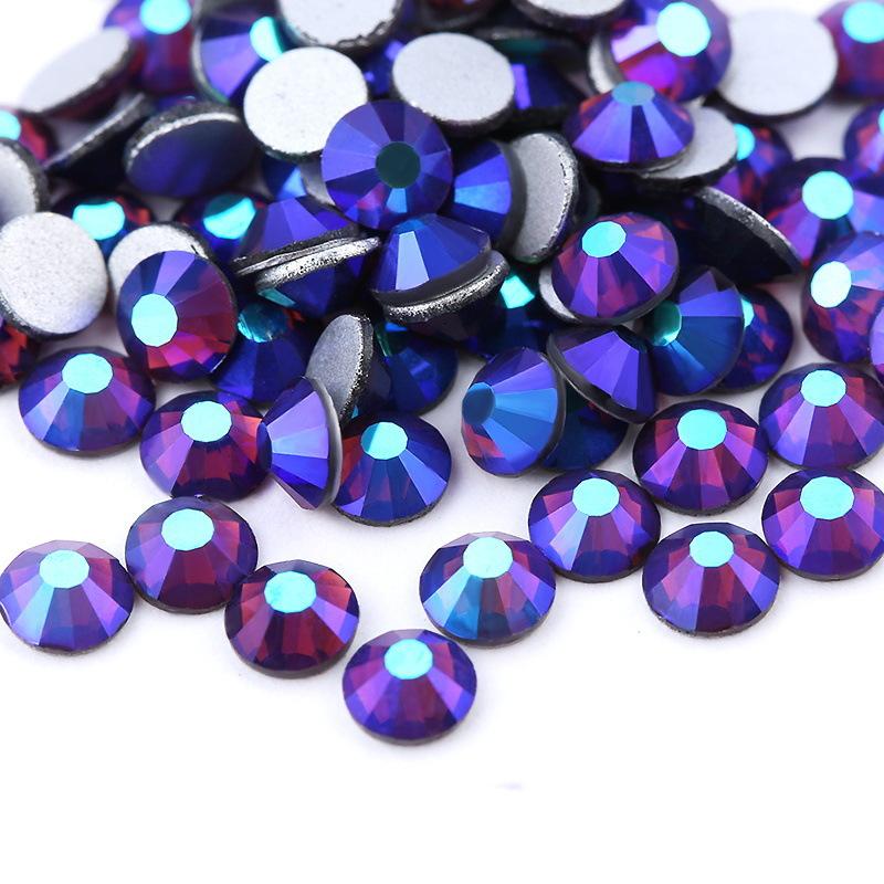 Pujiang Crystal Rhinestone Glass Flat Bottom Diamond Clothing Accessories Round Nail Drill Diy Stud Earrings Bag Sticker Drill