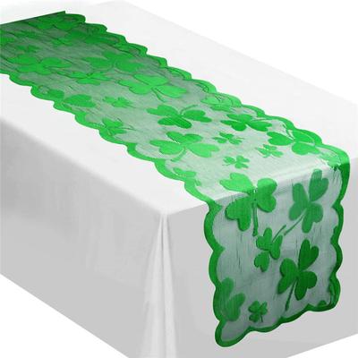 Улица. Скатерть-дорожка на день Святого Патрика, ирландский клевер, скатерть с вышивкой, топпер, комод, шарф