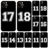 Football Lucky Number Phone Case for Iphone 5 5s 2020se 6 6s 7 8 Plus X 10 XR XS 11 12 13 Mini Pro MAX Black Tpu Back Cover