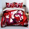 Аниме Сериал Сексуальные Школьницы Постельный Комплект 135x200, 3D Двусторонний Пододеяльник на Молнии, Роскошный Подарок