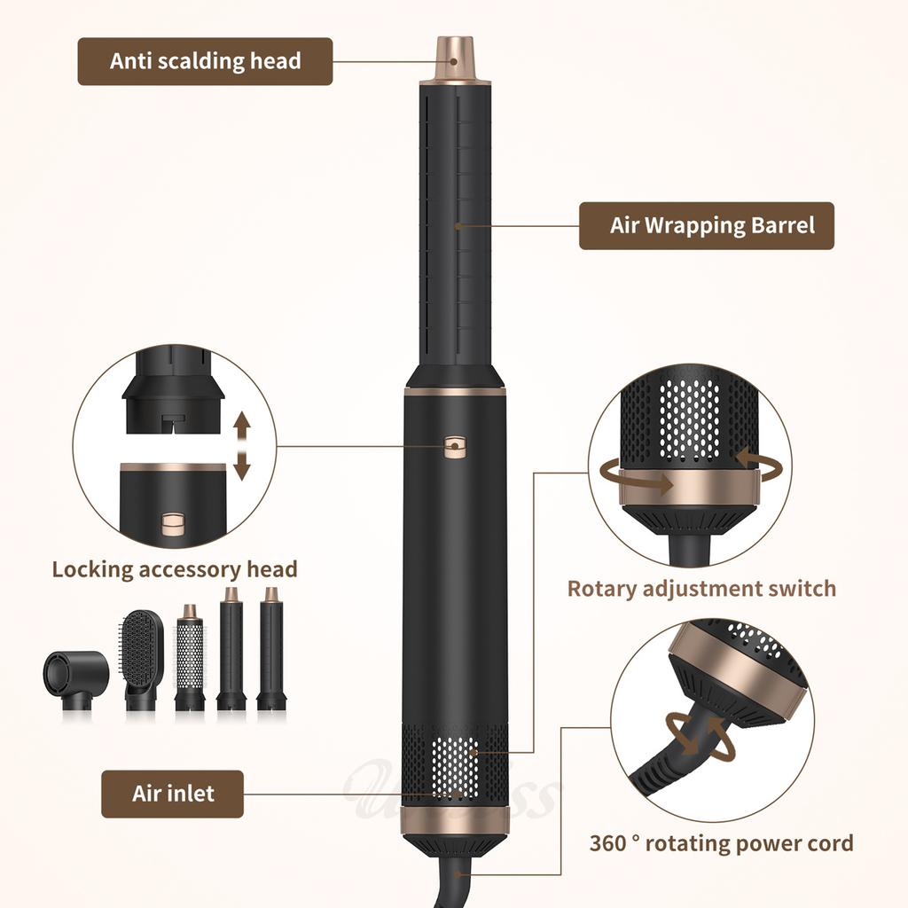 2-in-1 Hair Dryer for Home Use, Salon Quality Blow Dryer, Straight & Curling, Anti-Damage, Multi-Function Blow Dryer