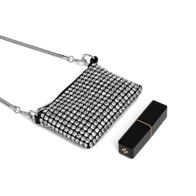 2025 Spring Fashion Rhinestone Chain Crossbody Lipstick Bag