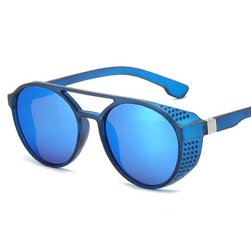 Винтажные круглые солнцезащитные очки стимпанк, мужские, дизайнерские, зеркальные, модные, для вождения