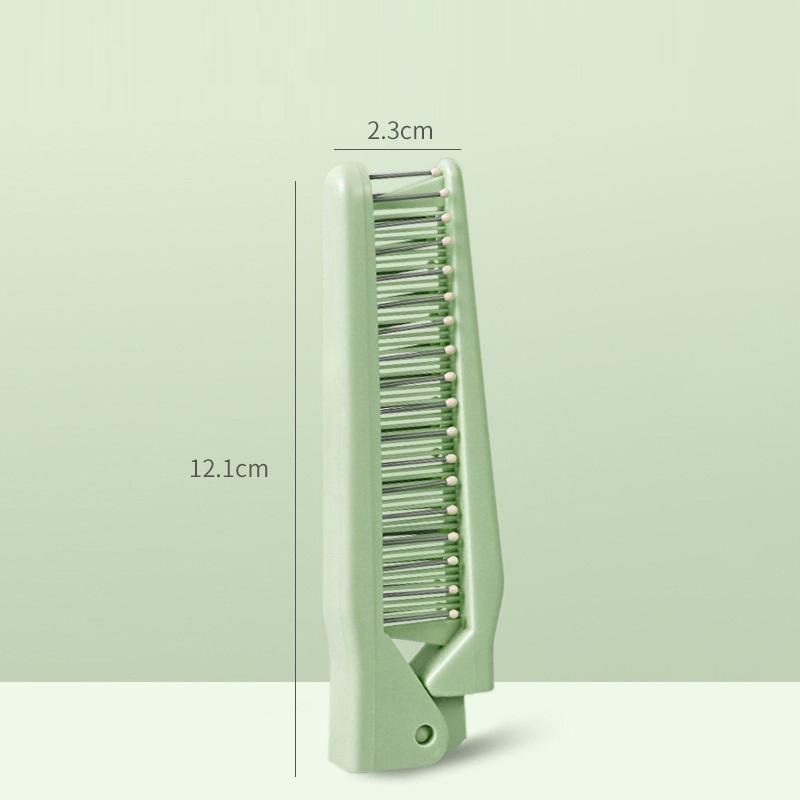 Двухфункциональная складная дорожная расческа, антистатический инструмент для кудрявых волос, мягкие зубчики для распутывания, портативная для девочек, принадлежности для укладки волос