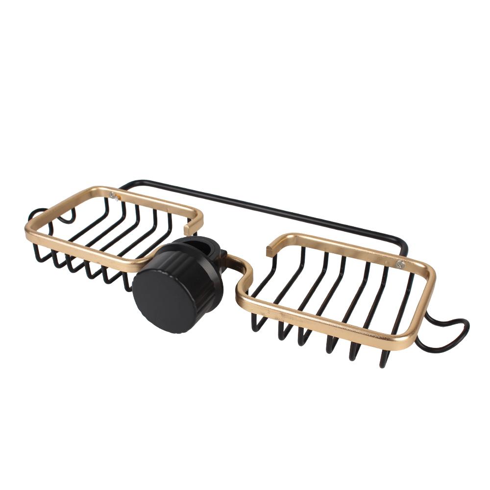 Алюминиевая полка для слива раковины Space Sink Drain Rack для хранения губок, полка для сушки мыла, органайзер для корзин, многофункциональный держатель для крана с двумя слотами