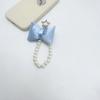 Cute Bowknot Keychain Pendant Fashionable Beaded Phone Charm for Case Decoration