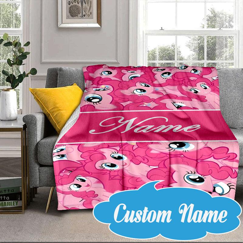 Custom Name Pinkie Unicorn Journal Blanket bed sofa Blanket Flannel Blanket for Camping, Hiking, Picnic Essentials,gift for Fan family