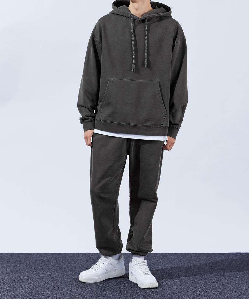 TOPBOY Heavy Duty Pigment Elastic Waist Jogger Pants Charcoal