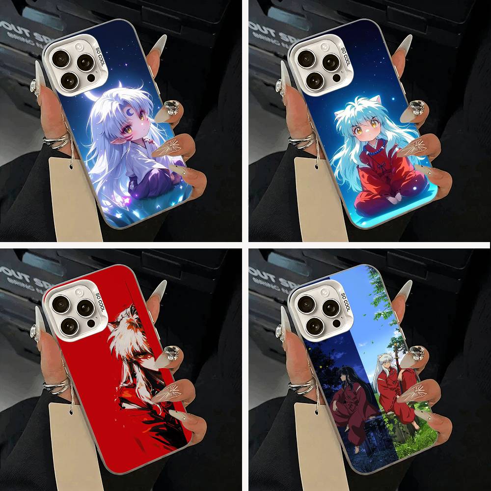 Чехол для телефона Инуяша - Полудемон для iPhone 11 12 13 14 15 16 Pro Max Plus белый Серебристый Чехол для телефона