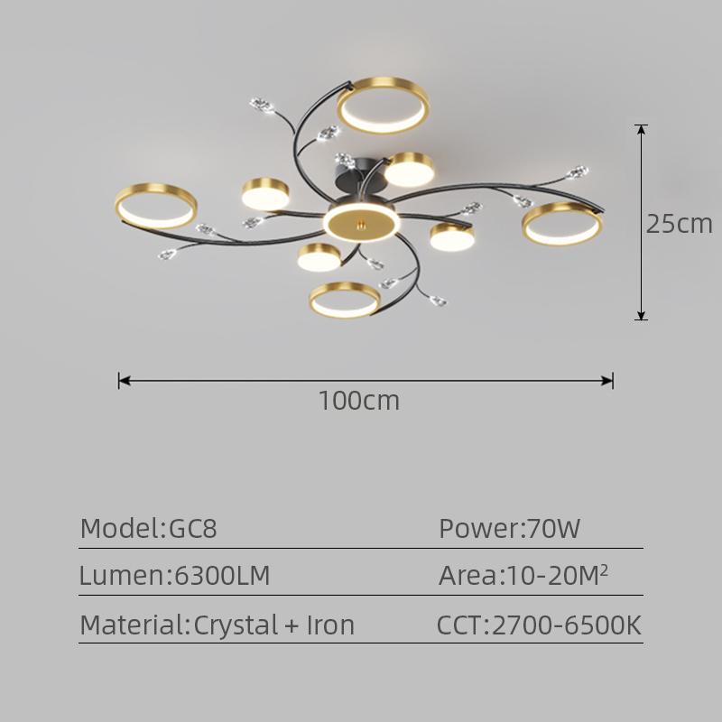 IRALAN Modern Ceiling Chandelier with Remote Control Dimming LED Ceiling Chandeliers for Living Room Bedroom Chandelier