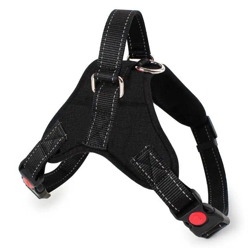 Solid Middle Large Dog Halter Harness Reflective Led Collar Reinforced Handle Breathable Mesh Vest Buckle Leads Pet Accessories