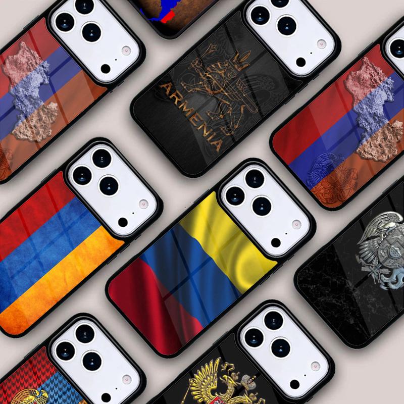Чехол для телефона с флагом Армении для iPhone 17 16e 15 14 13 12 11 Pro Max Air Mini Мягкий защитный чехол