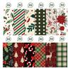 24Pcs/Set Double-Sided Merry Flower Tree Christmas Scrapbook Paper Christmas Xmas Elk Patterned Paper Green Red