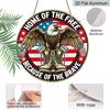 2D Flat, 1pc 7.87x7.87inch Aluminum, Patriotic Eagle "Home of the Free Because of the Brave" Vintage 2D Sign, Wall Art Decor for Home, Room