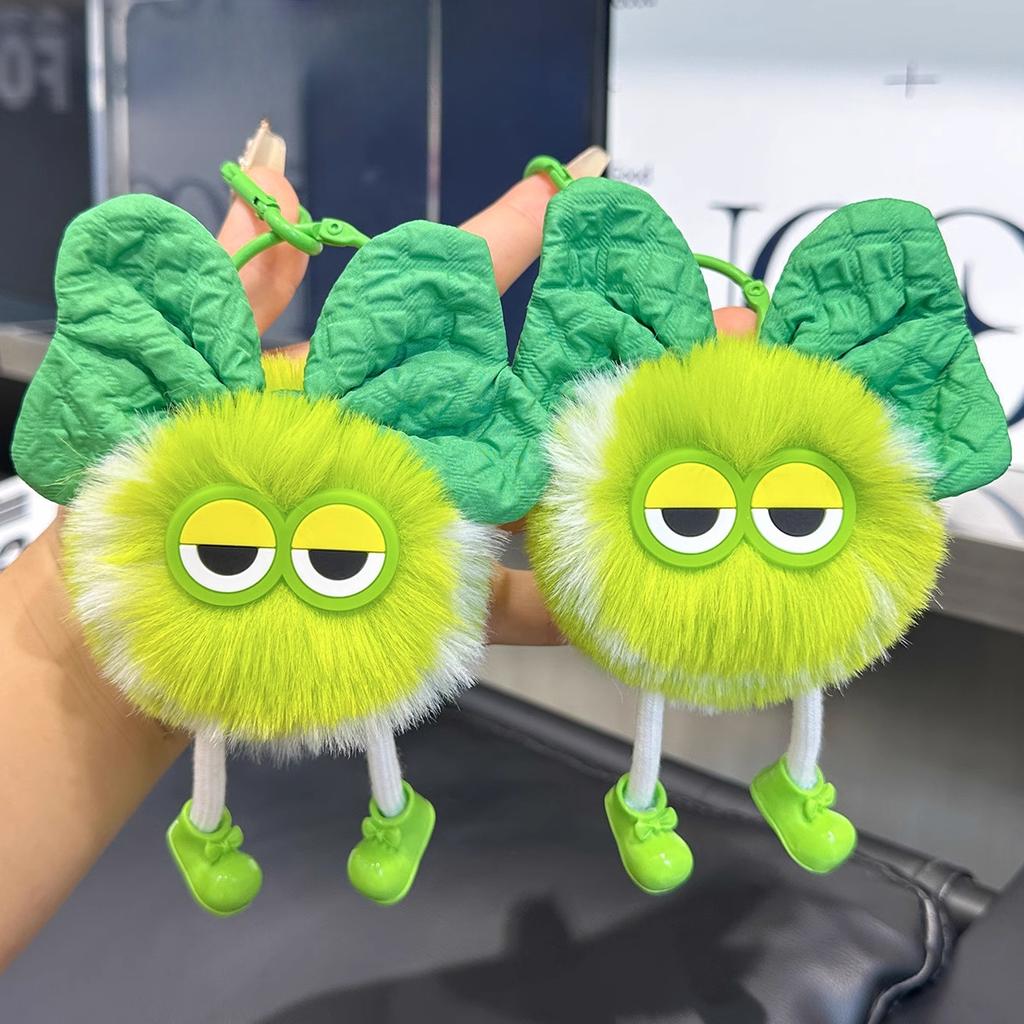 Cute Little Tennis Coal Ball Elf Car Keychain Pendant Pom-pom Book Bag Pendant Plush Doll