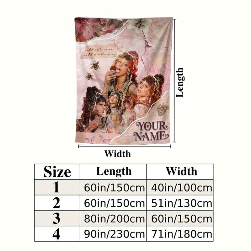 Custom Name Melanie Martinez Wall Tapestry Aesthetic Wall Hanging Printed Fabric Blanket Decorative Tapestries for Bedroom Living Room Home Decor