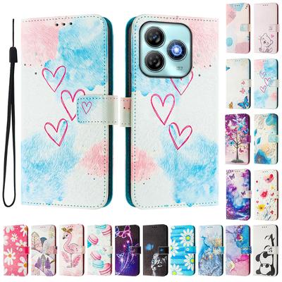 Роскошный кожаный чехол-кошелек в стиле книжки с росписью Love для ZTE Blade A52,A53,A73,V50 Vita,V40S,V60,A35,A55,A75...