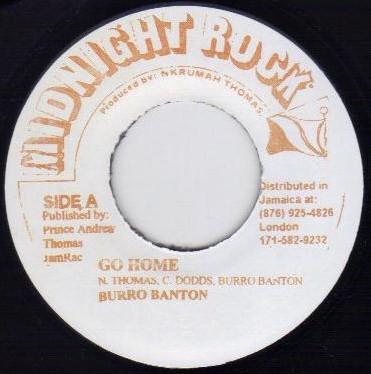 7-дюймовая пластинка BURRO BANTON Go Home NONE Midnight Rock Ямайка Регги Ска Даб Б/у
