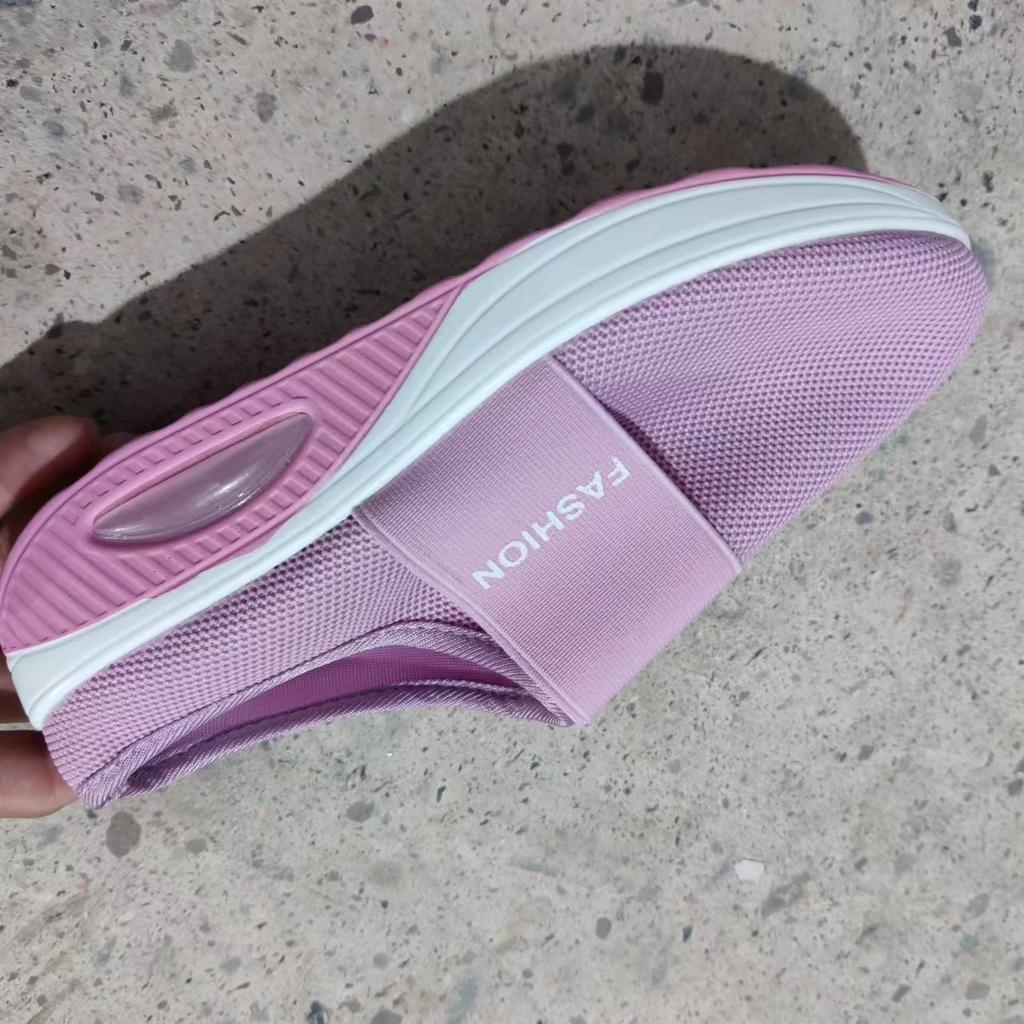 2025 лето внешняя торговля большой размер ленивые сланцы на одной педали сумка голова сетка толстая подошва тапочки женские европейские и американские тапочки на танкетке женские