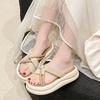 Cool Slippers Women's Summer Wear 2025 New with Skirt Platform Beach Sandals Fashionable Women's Pregnant Women's One-word Drag