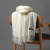 2025 New Autumn/Winter Women'S 18 Solid Color Imitation Cashmere Scarf, Single Color Thickened Warm Shawl